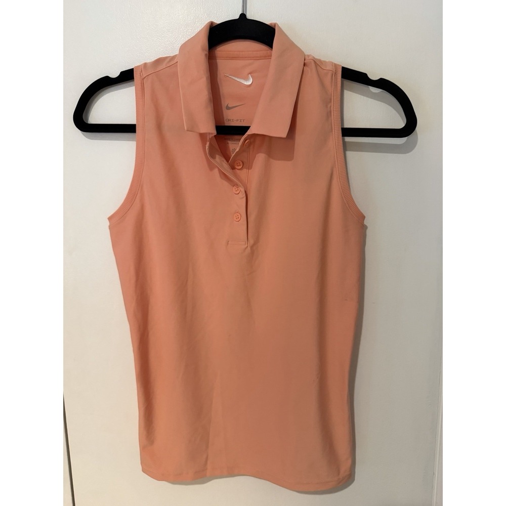 Nike Dri-Fit Victory Golf Sleeveless Polo Shirt Women‎ XS Apricot FQ1572-844 New